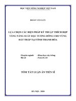 Lựa chọn các biện pháp kỹ thuật thích hợp tăng năng suất đậu tương đông cho vùng đất thấp tại tỉnh thanh hóa tt 