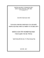 Vận dụng phương pháp bàn tay nặn bột trong dạy học môn tự nhiên và xã hội lớp 1 (2017) 