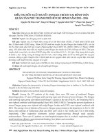 Điều trị sốt xuất huyết Dengue trẻ em tại bệnh viện quận Tân Phú thành phố Hồ Chí Minh năm 2015-2016