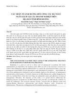 Các nhân tố ảnh hưởng đến công tác dự toán ngân sách tại các doanh nghiệp trên địa bàn tỉnh Bình Dương