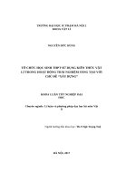 Tổ chức học sinh trung học phổ thông sử dụng kiến thức vật lí trong hoạt động trải nghiệm sáng tạo với chủ đề xây dựng (2017) 