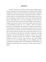 The effects of mother tongue on english majored students of department of foreign languages at ha tinh university in learning speaking skill 