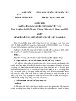 Quốc hội nước Cộng hòa xã hội chủ nghĩa Việt Nam Khóa X, kỳ họp thứ 11 (Từ ngày 15 tháng 3 đến ngày 02 tháng 4 năm 2002) - Luật sửa đổi, bổ sung một số điều của Bộ Luật lao động
