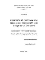 Hình thức tổ chức dạy học theo nhóm trong phân môn luyện từ và câu lớp 3 (2017) 