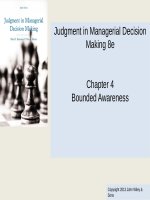 Lecture Judgment in managerial decision making (8e) - Chapter 4: Bounded awareness