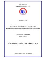 Tóm tắt Luận văn thạc sĩ Luật học: Pháp luật về giải quyết tranh chấp Hợp đồng kinh doanh bất động sản tại Tòa án