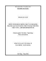 Tóm tắt luận văn Thạc sĩ Quản trị kinh doanh Tài chính ngân hàng: Phân tích hoạt động cho vay hộ kinh doanh tại Ngân hàng TMCP Ngoại thương – Chi nhánh Kontum