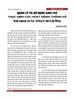 Quản lý và sử dụng kinh phí thực hiện các hoạt động thống kê - Kinh nghiệm của Cục Thống kê tỉnh Lâm Đồng