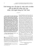 Ảnh hưởng của vốn tâm lý, tính cách cá nhân đến sự gắn kết công việc của nhân viên ngân hàng tại Việt Nam