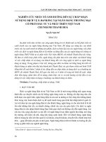 Nghiên cứu nhân tố ảnh hưởng đến sự chấp nhận sử dụng dịch vụ E-banking tại ngân hàng thương mại cổ phần đầu tư và phát triển Việt Nam chi nhánh Thanh Hoá