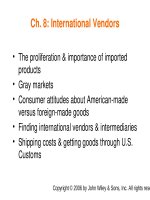 Lecture Management of retail buying – Chapter 8: International vendors