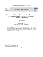 Thực trạng pháp luật lao động Việt Nam hiện nay dưới góc nhìn tham chiếu với hiệp định đối tác toàn diện và tiến bộ xuyên Thái Bình Dương