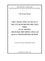 Luận văn Thạc sĩ Giáo dục học: Thực trạng công tác quản lý việc xây dựng trường học thân thiện ở các trường trung học phổ thông công lập quận 11 thành phố Hồ Chí Minh