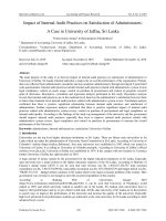 Impact of internal audit practices on satisfaction of administrators: A case in University of Jaffna, Sri Lanka
