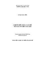 Tóm tắt luận án Tiến sĩ Lịch sử: Chợ ở miền Đông Nam Bộ từ năm 1975 đến năm 2010