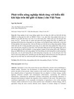 Phát triển nông nghiệp thích ứng với biến đổi khí hậu trên thế giới và hàm ý cho Việt Nam