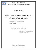 Luận văn Thạc sĩ Toán học: Phần tử ngẫu nhiên và sự hội tụ yếu của độ đo xác suất