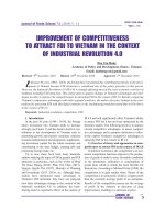Improvement of competitiveness to attract FDI to Vietnam in the context of industrial revolution 4.0