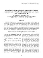 Một số giải pháp xây dựng thương hiệu mạnh tại Việt Nam từ thực tiễn phát triển sản phẩm Trà Xanh Không Độ