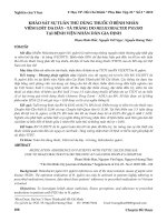 Khảo sát sự tuân thủ dùng thuốc ở bệnh nhân viêm loét dạ dày - tá tràng do Helicobacter pylori tại Bệnh viện Nhân dân Gia Định