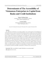 Determinants of the accessibility of Vietnamese enterprises to capital from banks and credit institutions