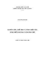 Luận văn Thạc sĩ Khoa học: Nghiên cứu, chế tạo và tính chất của tinh thể nano PbS và PbS pha tạp