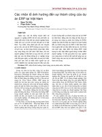 Các nhân tố ảnh hưởng đến sự thành công của dự án ERP tại Việt Nam