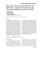 Để thành công trong việc phát triển sản phẩm mới – một góc nhìn từ dự án của các doanh nghiệp sản xuất tại Tp.HCM