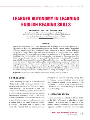 Learner autonomy in learning English reading skills