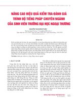 Nâng cao hiệu quả kiểm tra đánh giá trình độ tiếng Pháp chuyên ngành của sinh viên trường Đại học Ngoại thương