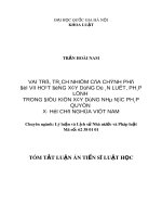 Tóm tắt luận văn Thạc sỹ Luật học: Vai trò, trách nhiệm của Chính phủ đối với hoạt động xây dựng dự án luật, pháp lệnh trong xây dựng nhà nước pháp quyền xã hội chủ nghĩa Việt Nam