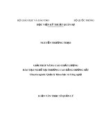 Luận văn thạc sĩ quản lý: Giải pháp nâng cao chất lượng đào tạo nghề tại trường Cao Đẳng đường Sắt
