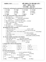 Đề cương ôn tập HK 2 môn tiếng Anh 7 năm 2016-2017