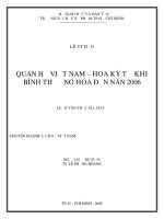 Luận văn Thạc sĩ Lịch sử: Quan hệ Việt Nam – Hoa Kỳ từ khi bình thường hóa đến năn 2006
