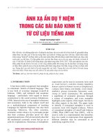 Ánh xạ ẩn dụ ý niệm trong các bài báo kinh tế từ cứ liệu tiếng Anh