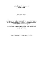 Tóm tắt luận văn Thạc sỹ Luật học: Mối quan hệ giữa pháp luật và đạo đức trong lĩnh vực hôn nhân, gia đình – Nghiên cứu so sánh Việt Nam và Hàn Quốc