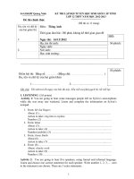 Đề thi lập đội tuyển học sinh giỏi cấp tỉnh Quảng Ninh có đáp án môn: Tiếng Anh - Lớp 12 (Năm học 2012-2013)