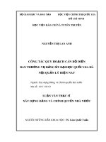 Luận văn Thạc sĩ xây dựng Đảng và chính quyền nhà nước: Công tác quy hoạch cán bộ diện ban thường vụ Đảng ủy Đại học quốc gia Hà Nội quản lý hiện nay