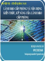 Lãnh đạo cấp phòng và vận dụng kiến thức, kỹ năng của lãnh đạo cấp phòng