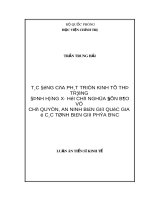 Luận án Tiến sĩ Kinh tế: Tác động của phát triển kinh tế thị trường định hướng xã hội chủ nghĩa đến bảo vệ chủ quyền, an ninh biên giới quốc gia ở các tỉnh biên giới phía Bắc