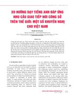 Xu hướng dạy tiếng Anh đáp ứng nhu cầu giao tiếp nơi công sở trên thế giới: Một số khuyến nghị cho Việt Nam