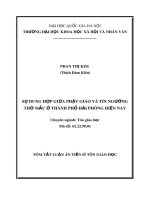 Tóm tắt Luận án Tiến sĩ Tôn giáo học: Sự dung hợp giữa Phật giáo và tín ngưỡng thờ Mẫu ở thành phố Hải Phòng hiện nay