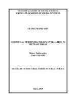 Đánh giá chính sách cán bộ, công chức cấp xã ở việt nam hiện nay tt tiếng anh 