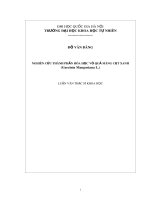 Luận văn Thạc sĩ Khoa học: Nghiên cứu thành phần hóa học vỏ quả măng cụt xanh (Studying the compositon of Green fruit hulls of Garcinia Mangostana L.)