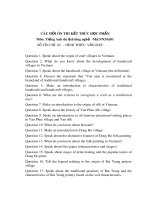 Câu hỏi ôn thi môn tiếng Anh du lịch làng nghề