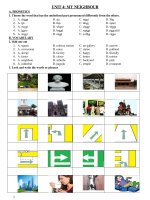 Bài tập tiếng Anh lớp 6 Unit 4: My neighbourhood