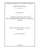 Tóm tắt Luận án Tiến sĩ Kinh tế: Đổi mới cơ chế quản lý chi ngân sách nhà nước cho hoạt động khoa học và công nghệ ở Việt Nam