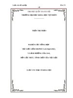 Luận văn Thạc sĩ Khoa học: Nghiên cứu tổng hợp vật liệu gốm diopsit CaO.MgO.2SiO2 và nghiên cứu ảnh hưởng của ZrO2 đến cấu trúc, tính chất của vật liệu