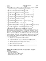 Đề kiểm tra 45 phút lớp 7 môn Tiếng Anh