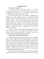 Developing political education capacity of political instructors at company level in the Vietnam People''s Army today